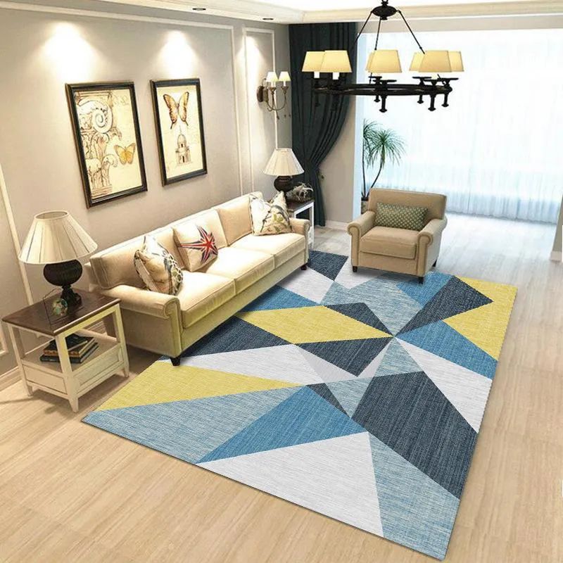 Dywany geometryczny dywan drukowany do do mycia w salonie do mycia sypialni dywany nowoczesne drukowanie podłogowe mata home255J