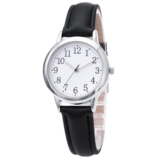 Casual Style Clear Numbers Fine Leather Strap Quartz Womens Watches Simple Elegant Students Watch 31MM Dial Metal Buckle Wristwatc272s