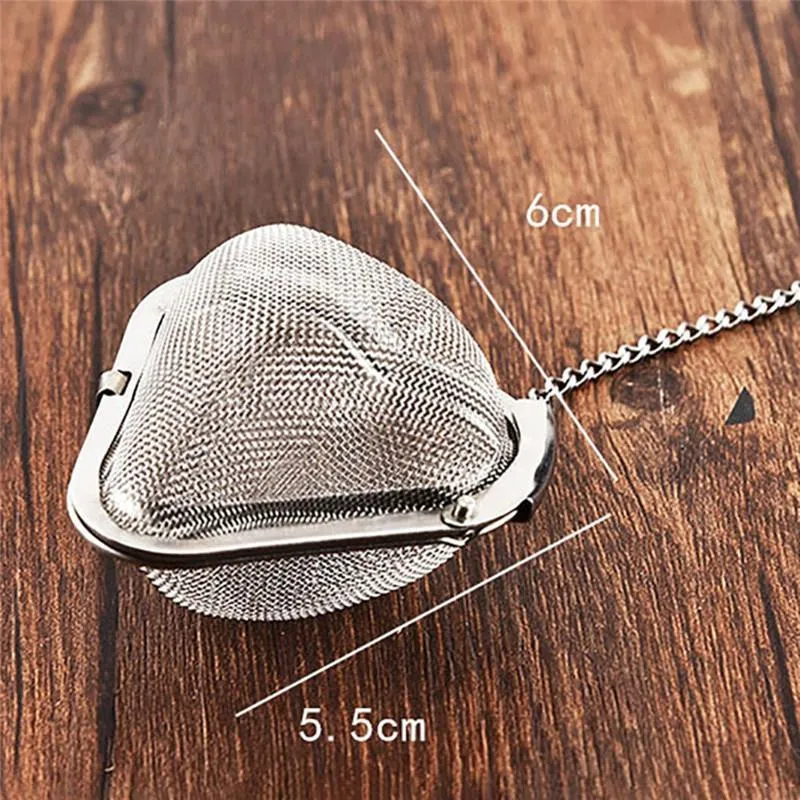 Stainless Steel Tea Strainer Locking Spice Mesh Infuser Tea Ball Filter for Teapot Heart Shape Tea Infuser FY5112 0302