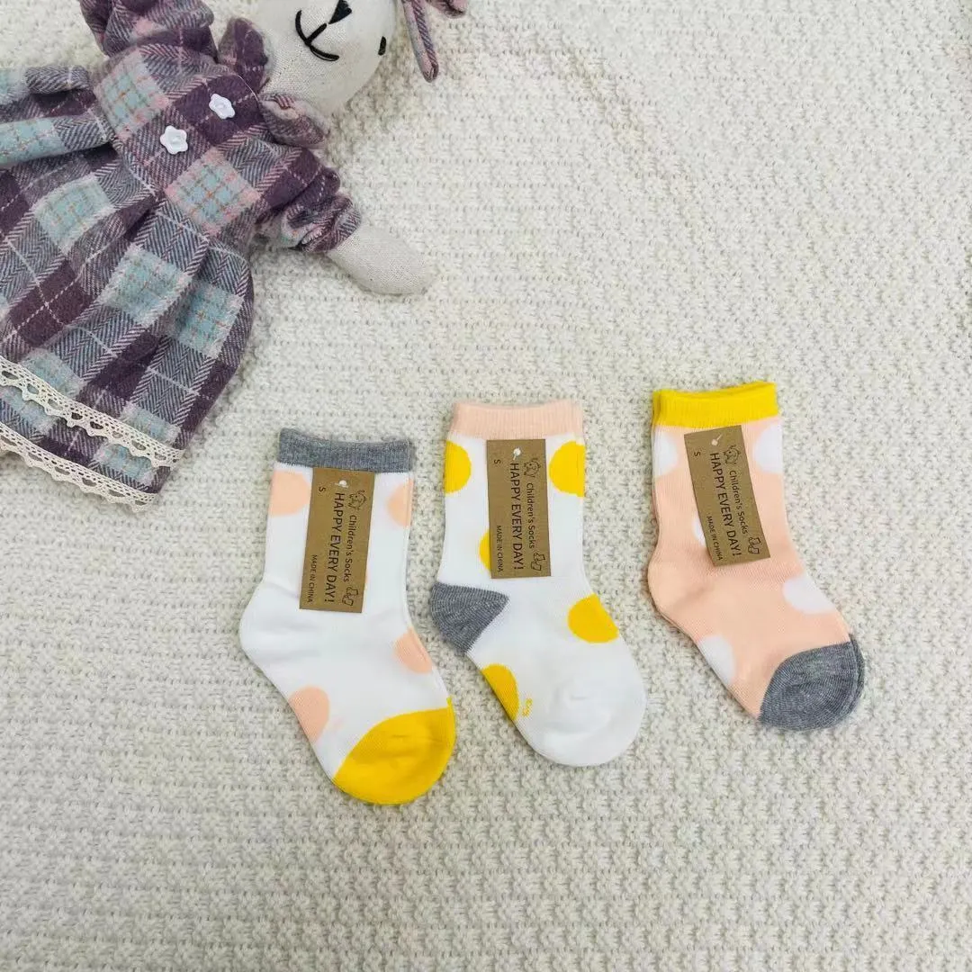 0-3 Yıl Paketi Toptan Bebek Çorap Çocuk Bahar Yeni Pamuk Çorap Nefes Sevimli Nokta Erkek Kız Çocuk Çorap 210413