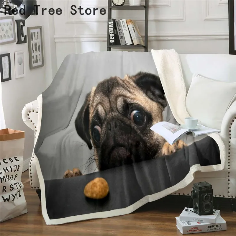 3D impresso cão animais padrão cobertor sofá sofá cama lance macio desenho animado capa colcha crianças bebê presente casa decoração têxteis