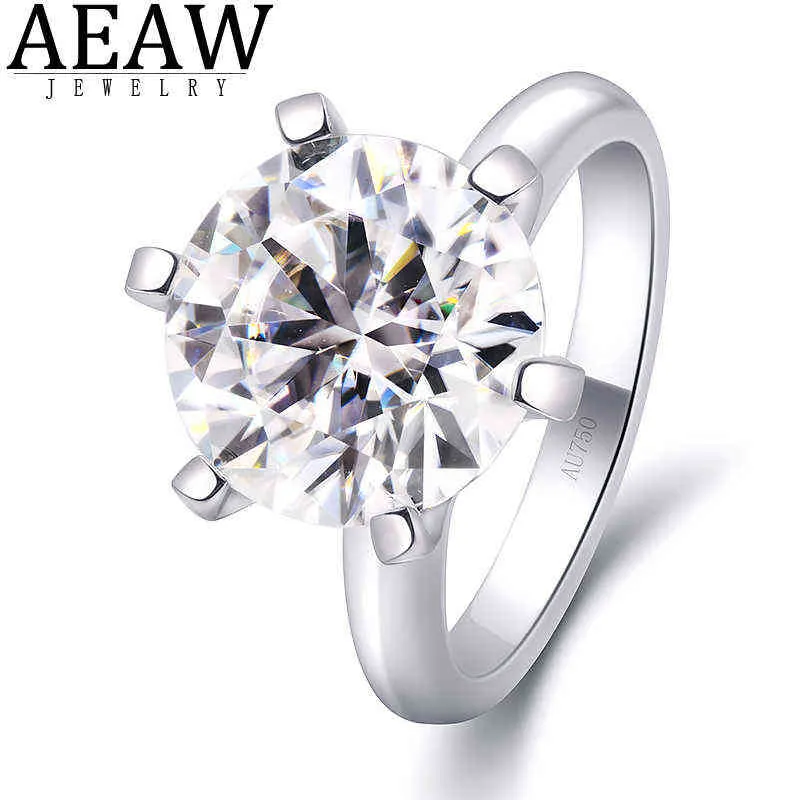 5.0ct D color VVS1 Heart and Cut Round Engagement Ring Solid 9K gold Silver 211217