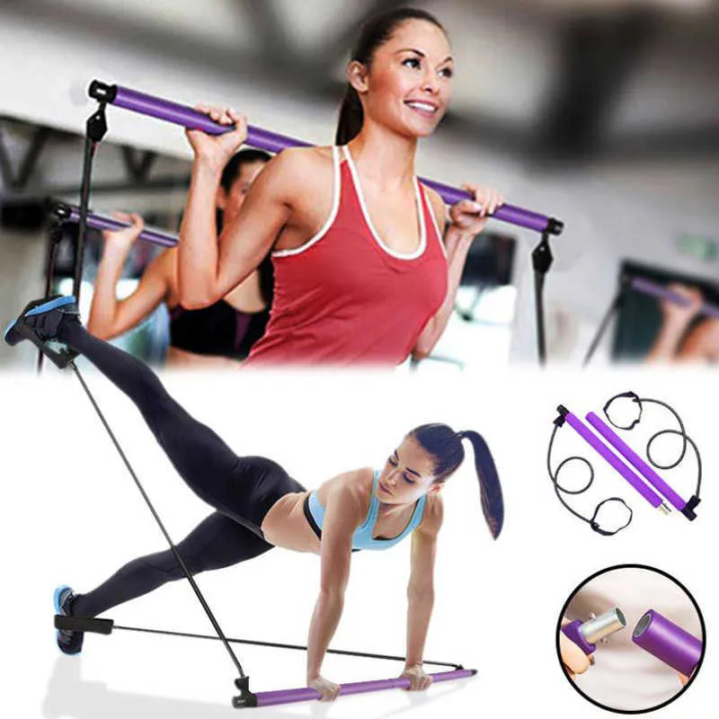 Fasce di resistenza Yoga Pilates Stick Bodybuilding Crossfit Palestra Tubo di gomma Fasce elastiche Attrezzature il fitness Esercizio di allenamento H1026