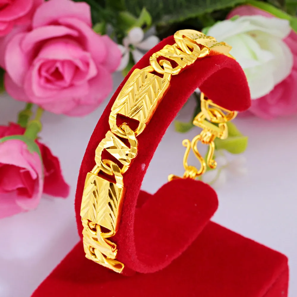 Whole Fashion Double Head Live Buckle Gold Jewelry Men's Classic Car Flower Boss Bracelet Gift Accessory