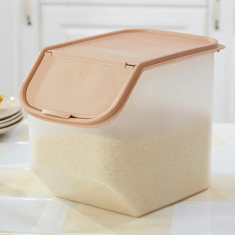測定カップ付きの乾燥食品保管密閉箱プラスチックキッチンシリアル小麦粉ライスビーン穀物コンテナオーガナイザーOct998 21033339f