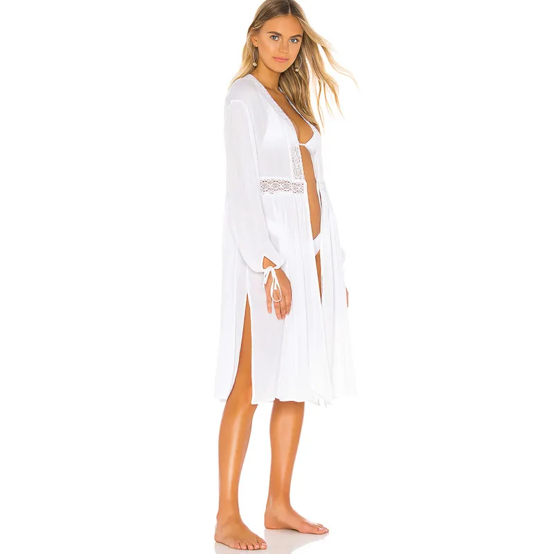 Beach Dress Long Cover up Vestido largo Verano Mujer Bathing suit ups Sarong Robe de Plage Tunic #Q947 210420