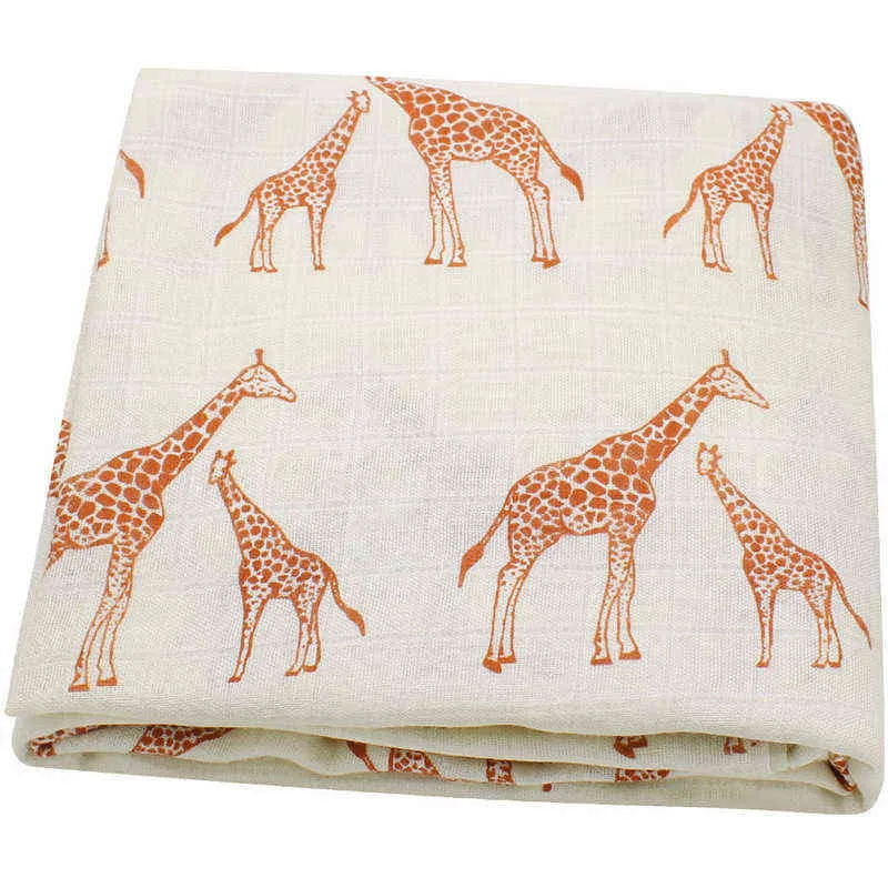 120x120cm Bamboo Muslin Swaddles Baby Blankets born Blanket Soft Swaddle Wrap 211105