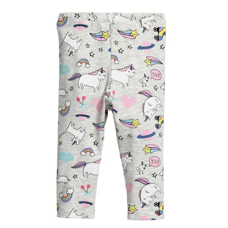 Hoppmätare flicka legging byxor höst våren barn byxor baby solid bomull leggings barn s rymdhund 210529