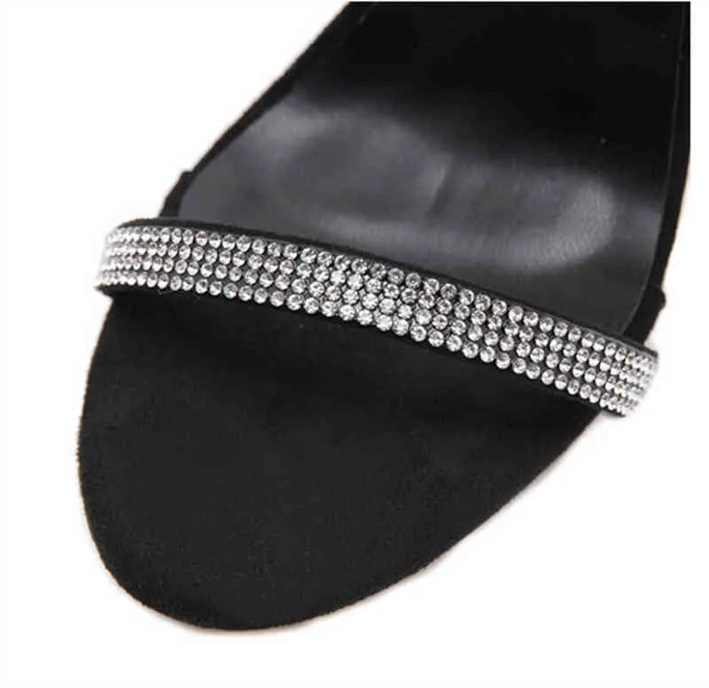 Sandalen 10 Paar Großhandel Bulk Sexy Schuhe Frauen Sommer 12 cm High Heels Sandalen Mode Schwarz Knöchelriemen Kristall Schnürung Offene Spitze S8857 220309