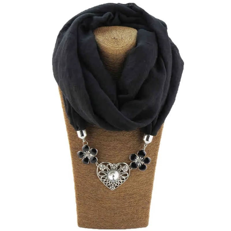 2020 frauen mode Halskette schmuck schal Winter Warme Anhänger Schal Baumwolle Weibliche Wraps foulard femme Muslimischen Kopf Schals