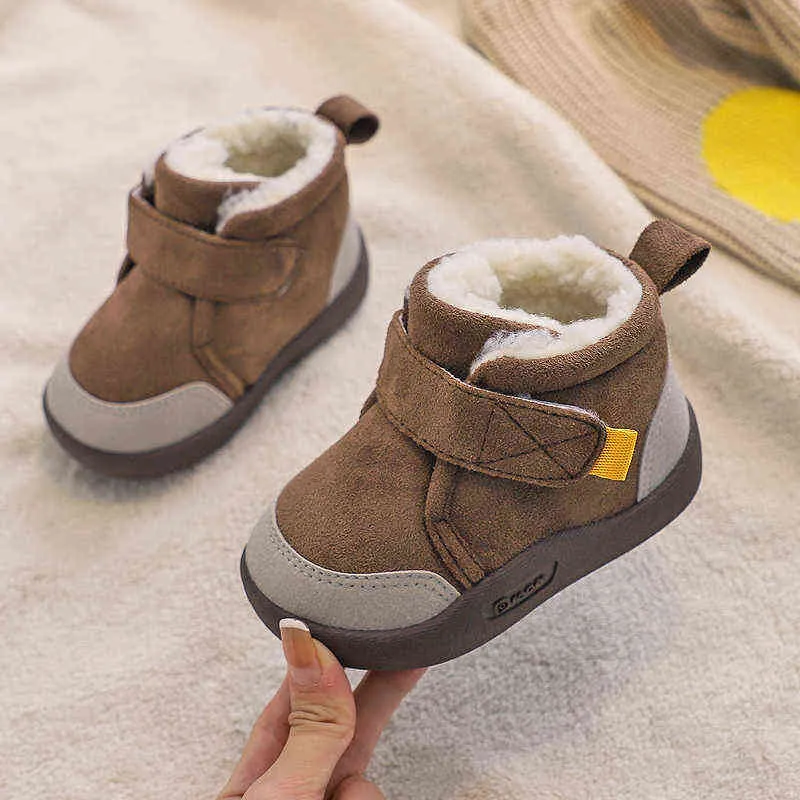 幼児の幼児のブーツ冬の赤ちゃん女の子の男の子スノーブーツ暖かいぬいぐるみ屋外柔らかい底滑り止め子供たちのブーツ子供の靴211028