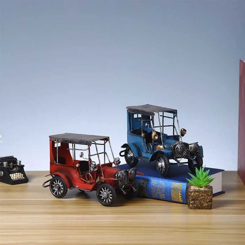 Modèle de voiture créatif rétro bureau ornement maison vitrine décoration artisanat enfants camion jouets cadeau Figurines Miniature