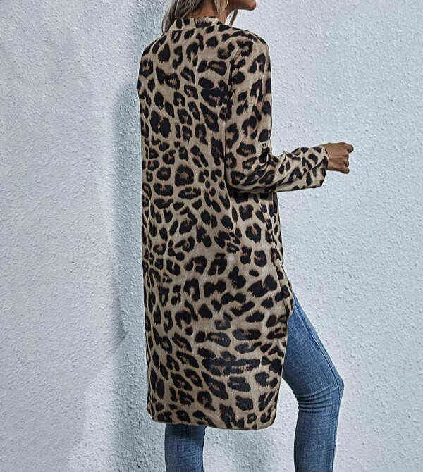 Mulheres Leopardo Irregular Blusa Curto Frente Longo Voltar V-pescoço de Manga Longa Tops Moda Novas Senhoras Solto Camisas Autumn Spring H1230