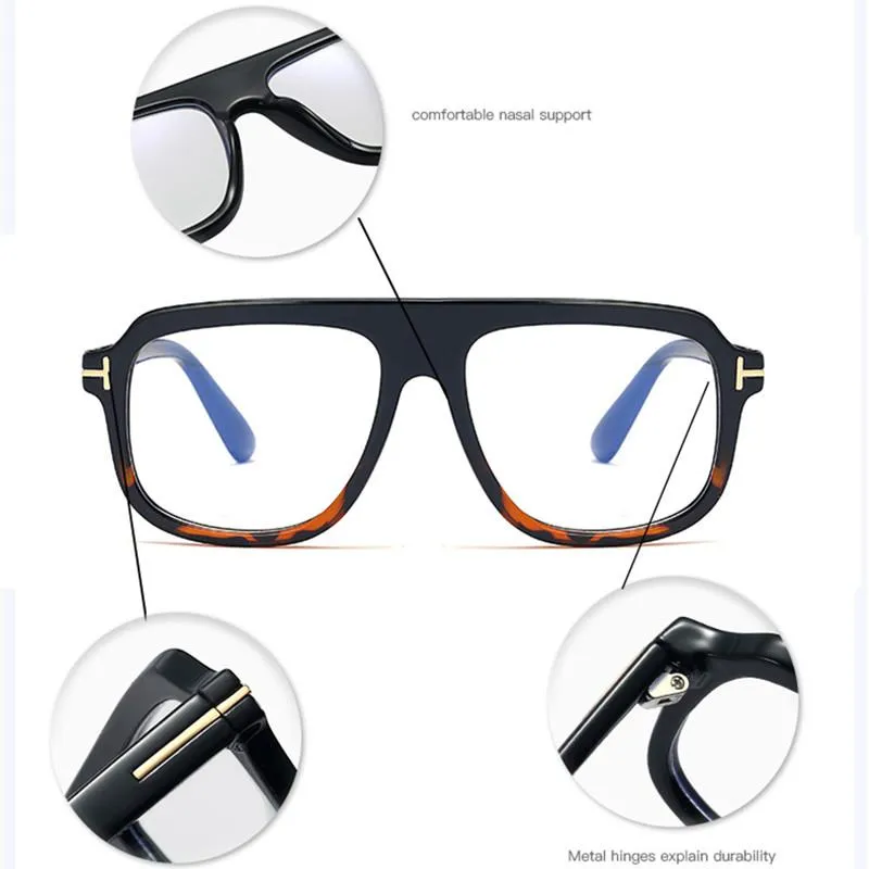 Zonnebrillen arriveren mode groot frame anti blue ray bril heren optische F953153528