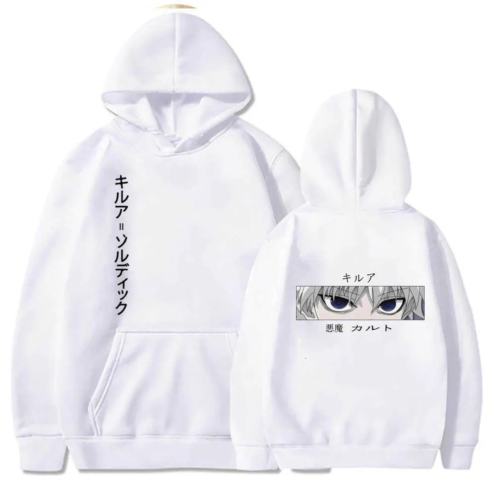 Kawaii Hunter X Hunter Hoodies Männer Frauen Langarm Sweatshirt Killua Zoldyck Devil Eye Anime Manga Hoodies Y0816