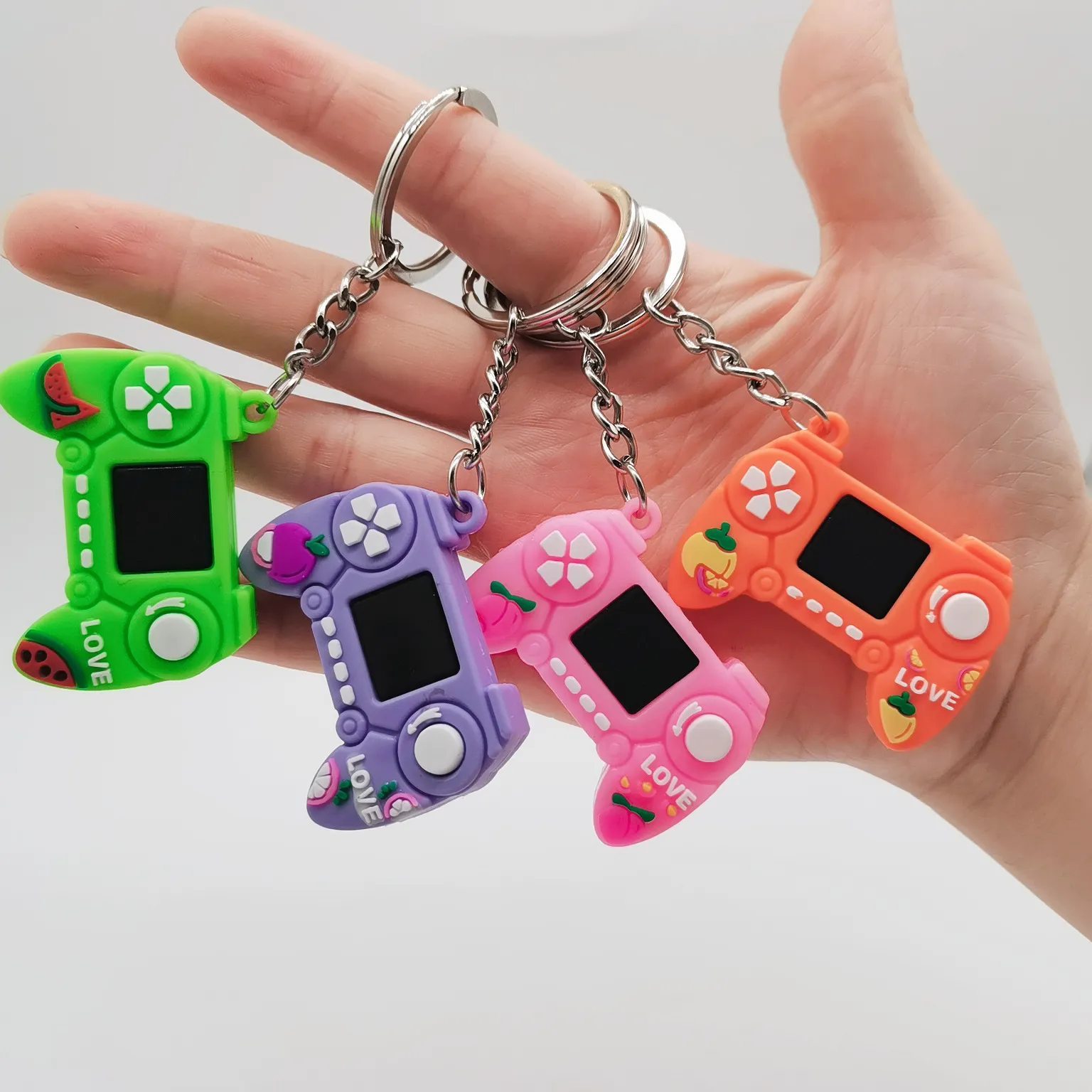 Creativo Playstation 5 llaveros Palm Mini Gamepad Charm Bag accesorios lindo Simple coche llavero joyería regalos para niños llavero