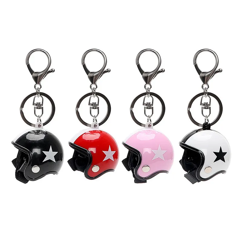 Motorcycle Helmet Keychain Pendant Cute Car Key Chain Ring for Kids Toy Women Bag Jewelry Gift Decoration 2020