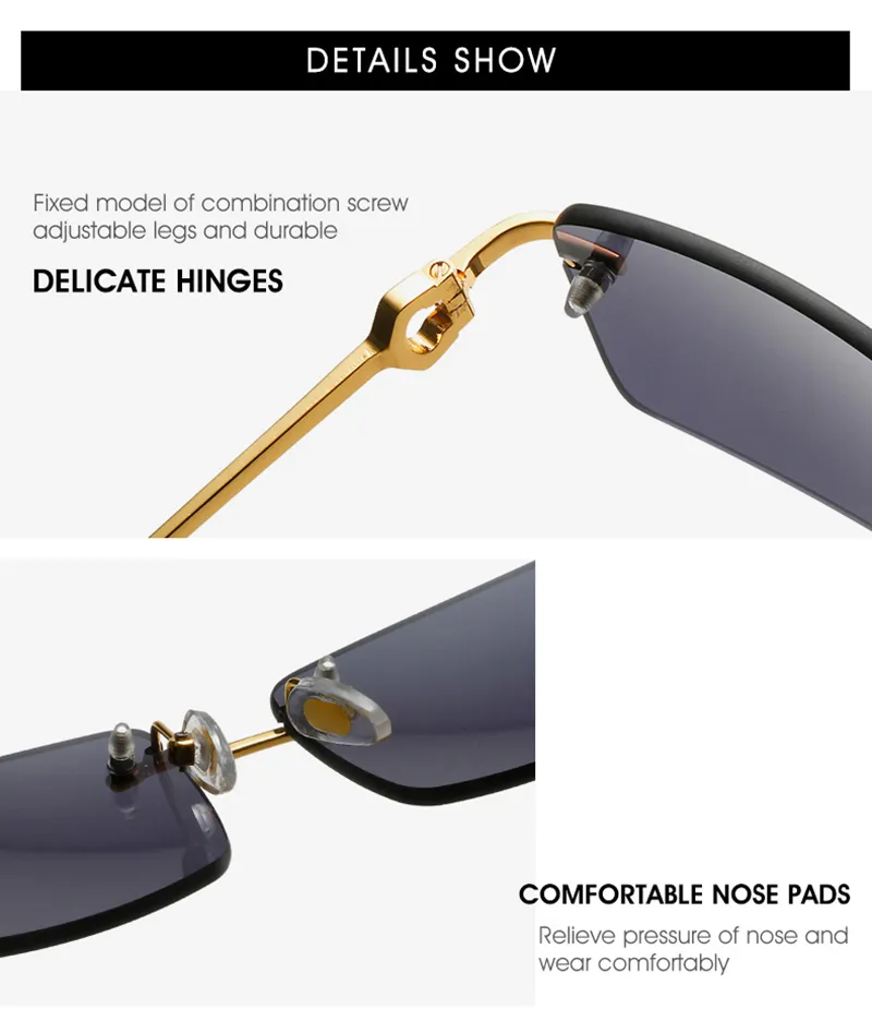 Gafas Carti Gafas de sol cuadradas Marcos de gafas de diseñador Mujeres Últimas moda Hombres Gafas de sombrilla Cabeza Composite Metal Sin montura Opt220w