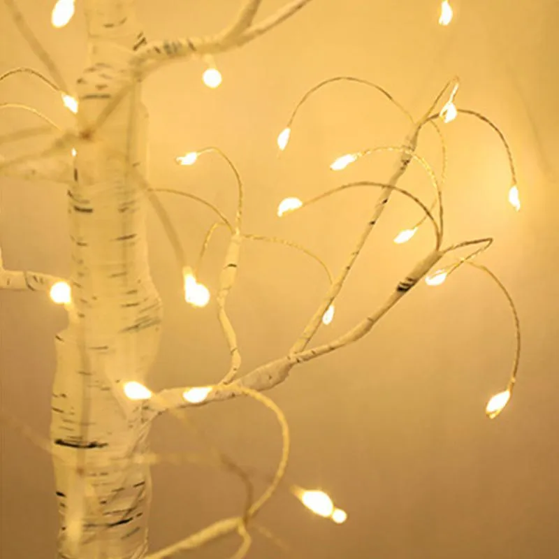 Nattljus ledde Fairy Light Birch Tree Lamp Holiday Lighting Decor Home Party Wedding Indoor Decoration Christmas Gift199B