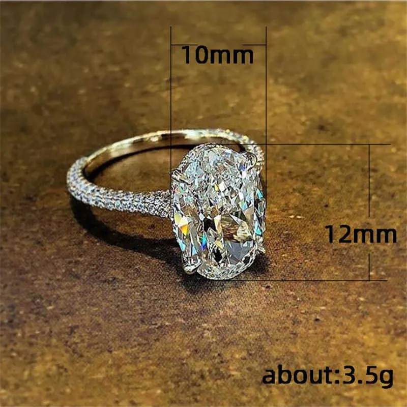 Choucong New Arrival Sparkling Luxury Jewelry 925 Sterling Silver Large Oval Cut Big White Topaz CZ Diamond Women Wedding Ring Y07287j