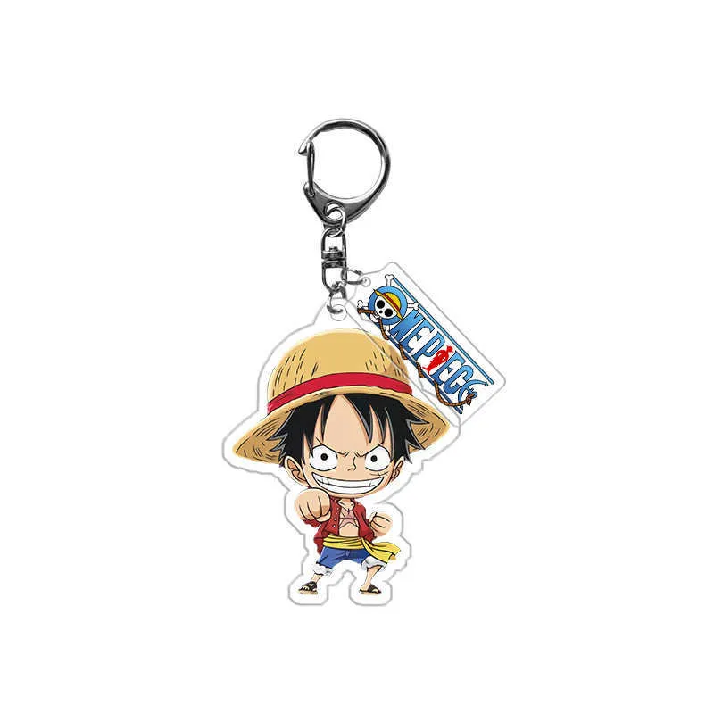 Mode One Piece Porte-clés Luffy Zoro Nami Chopper Acrylique Porte-clés Fans Souvenirs Creative Sac Charme Porte-clés Ornement G1019