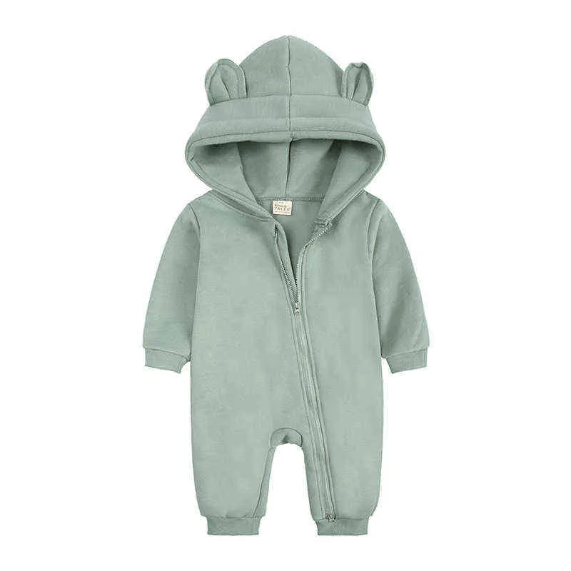 Herfst katoen baby jongens kleding winter geboren rompertjes voor meisjes 0-24m outdoor jumpsuit hooded lange mouw kerst baby 211101