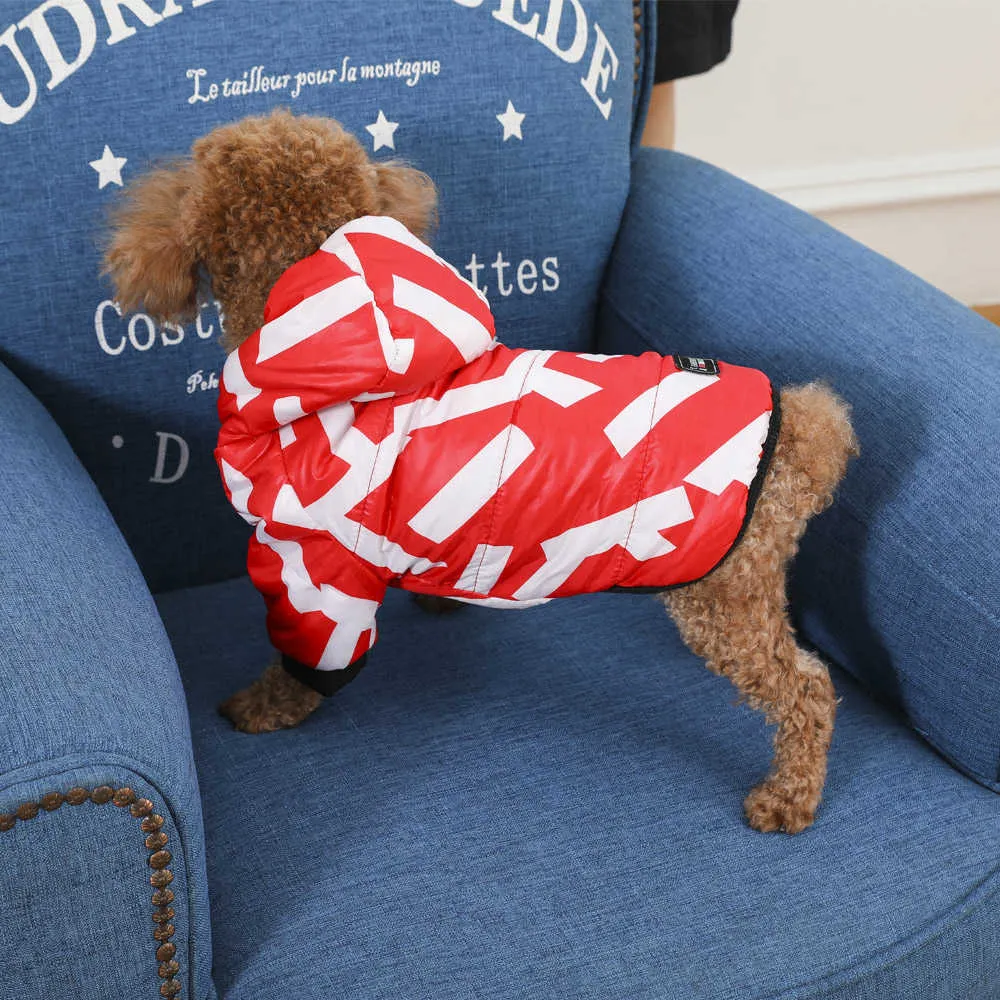 Dog zimowy kombinezon ubrania dla zwierząt domowych ciepłej kurtki grubszy płaszcz bawełniany wodoodporne zwierzaki odzież dla małych psów buldog francuski szczeniak 211007