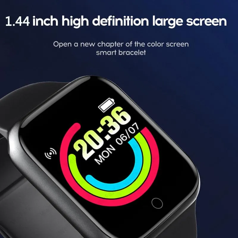 Zegarki 2021 inteligentne zegarki Y68 Mężczyźni kobiety Smartwatch Cardio Cardio Ciśnienie tętna monitorowanie Wodoodporna bransoletka D20 Relog221d