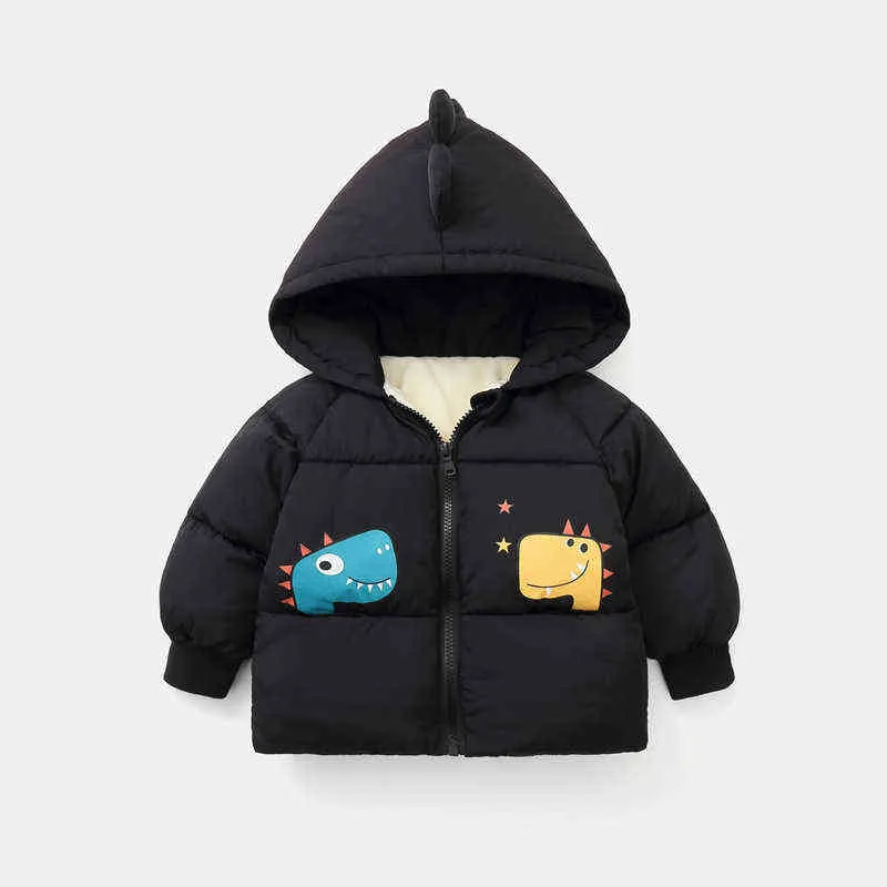 Kış Parkas Çocuklar için Pamuk Ceketler Sıcak Kalın Kadife Mont Çocuk Aşağı Ceket Bebek Karikatür Giyim Boys Palto 211203