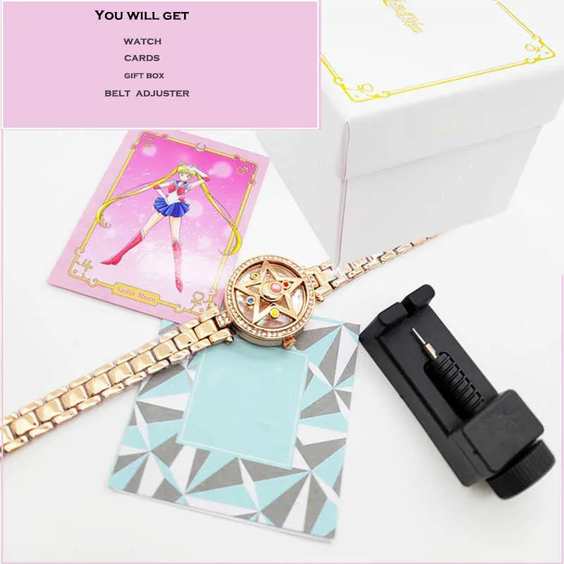 Sailor Moon – montre-bracelet étoiles en cristal, bijoux, costume, 210616288L