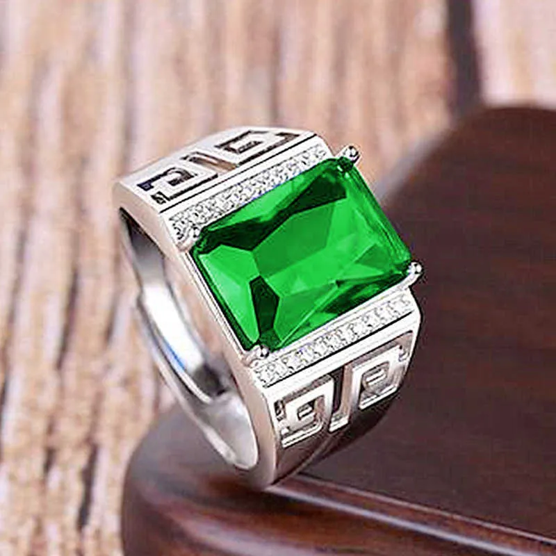 Bagues pour femmes cristal creux vert bague zircon diamant affaires diamant dame Cluster styles bande