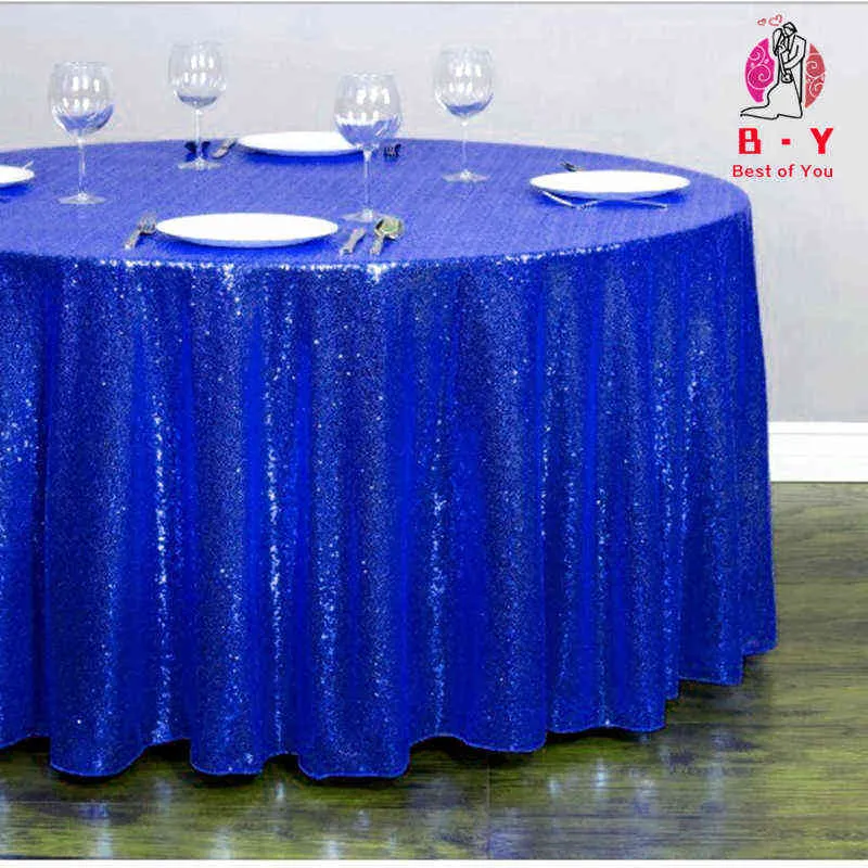Av Sequin Round Dukduk Rosa Guldduk på bordsdekorationen för middagsfestbröllops födelsedagsbordduk-530 211103