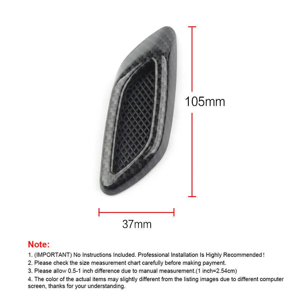 Car Side Vent Air Flow Fender Intake ABS Auto Simulation Side Vents Styling Car Accessories Car