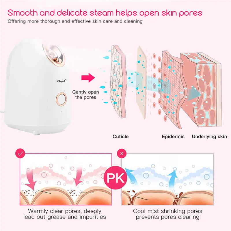 Papier à vapeur facial professionnel Nano Mist Deep Pore Cleanser Face Face funérante Spa Spa Humidificateur Sket Beauty Blackhead Repoval Q08848987