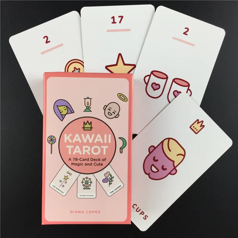 Kawaii Tarot Oracles Jeu de société pour cartes à jouer en famille adulte avec cadeau de fête d'ami en gros de haute qualité