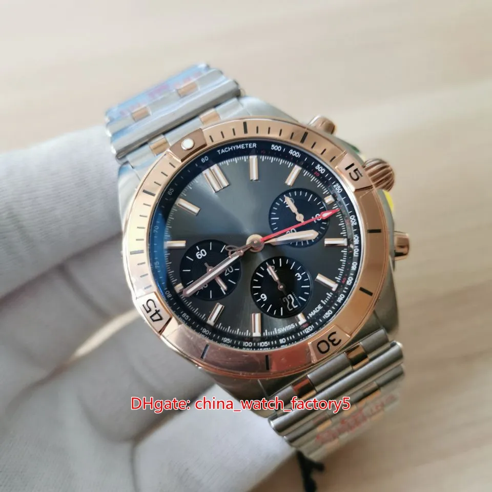 GF Factory Super Kwaliteit Herenhorloges 42 mm Chronomat B01 42 18k Rose Gold Saffier Chronograaf ETA 7750 Beweging Mechanisch Automa249U