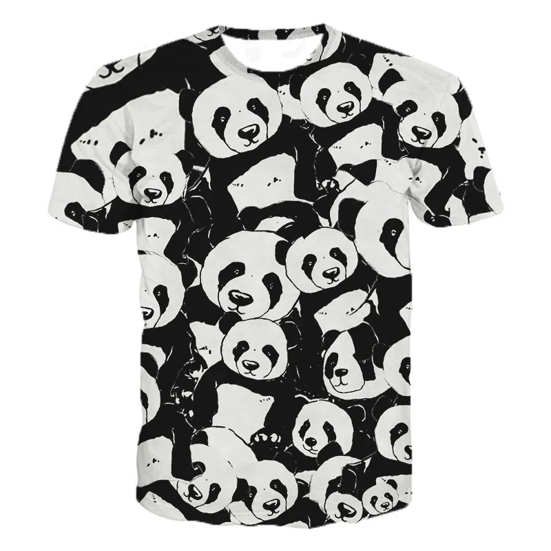 Sommar barn 3d anime t-shirt barn härlig djur panda tryckt t-shirt pojkar flickor mode tshirts toppar 210409