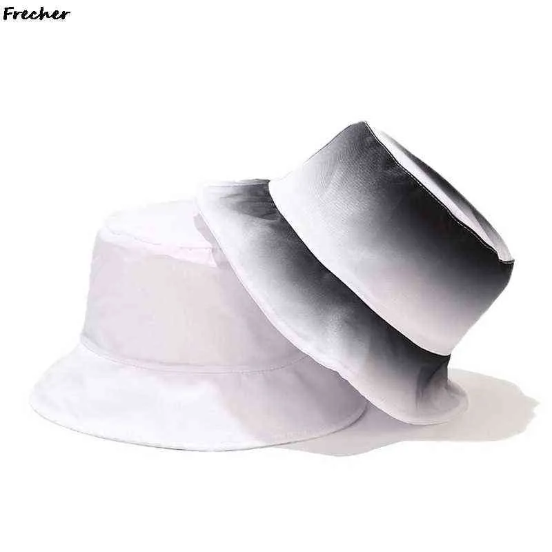 2021 neue Mode 3D Druck frauen Eimer Hut Männer Sommer Panama Hüte Farbverlauf Harajuku Hip Hop Caps Fischer Hut g220311