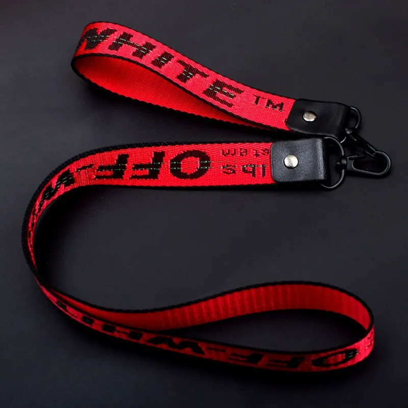 Fashion Canvas Woven Printing Keychain Mobile Phone Certificate Lanyard Car Key Chain Ring Accessories Keyfob