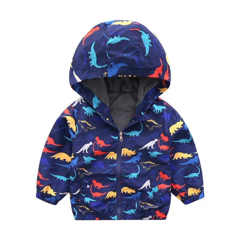 2021 nuovi bambini giacca primavera autunno fumetto cappotto con cerniera ragazzi ragazze dinosauro giacche con cappuccio bambini moda stampa capispalla 2-6T H0910