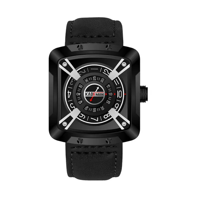 Kademan 612 Square Mens Watches Modna osobowość Sport Life Waterproof Stray z wygodnym paskiem świetne kreatywne prezenty216o