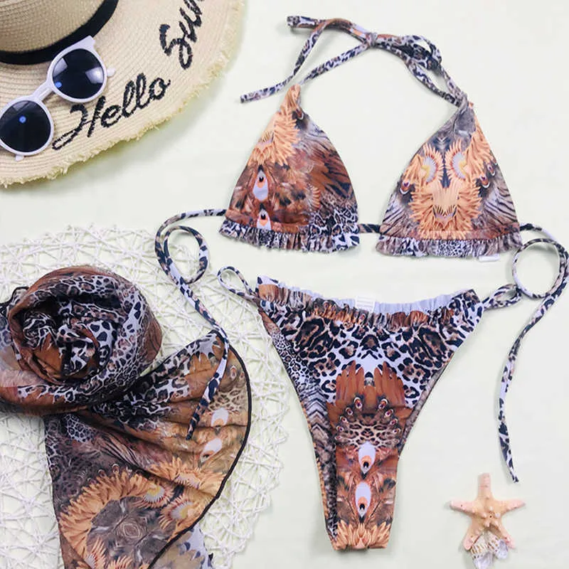 String Badpak Luipaard Bikini Badpak Vrouwen Mesh Sexy Hoge Cut... Van ƒ15.96 | DHgate