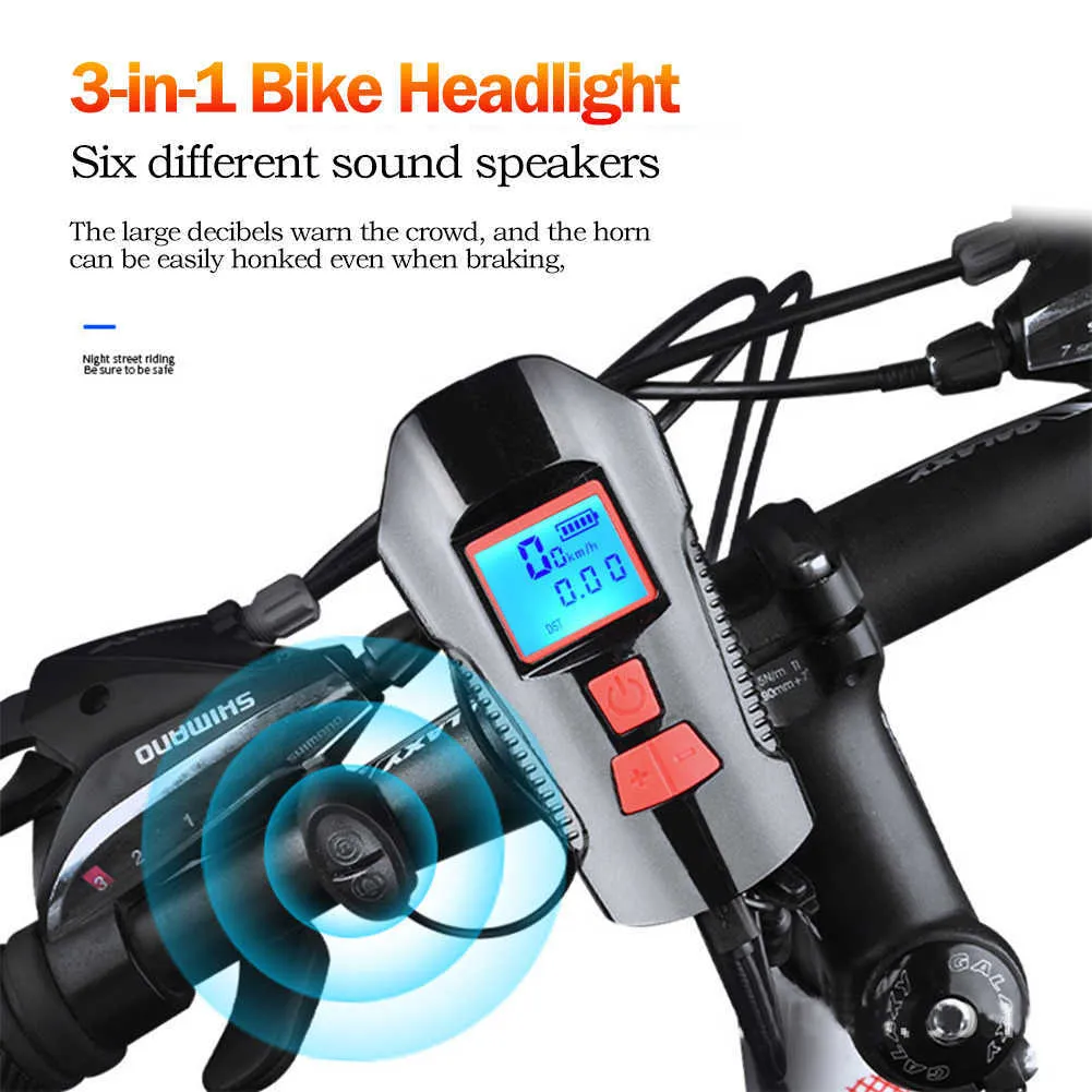 3 in 1 Fahrrad Licht Vorne Fahrrad Licht Radfahren Scheinwerfer Wasserdichte Taschenlampe USB Aufladbare Fahrrad Lichter Fahrrad Zubehör