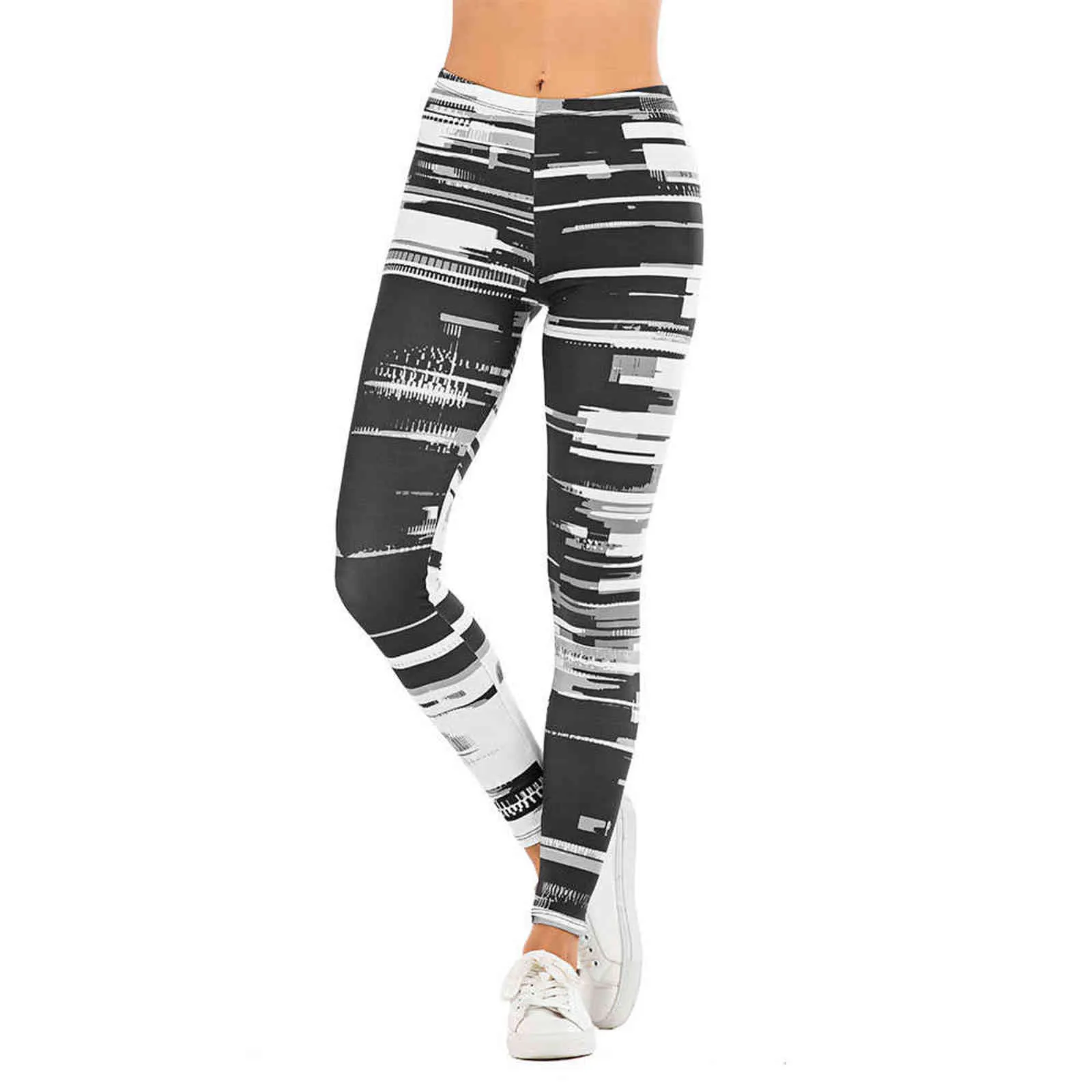 Marke Sexy Frauen Legging Blatt Druck Fitness Leggins Mode Schlanke Legins Hohe Taille Leggings Frau Hosen 211130