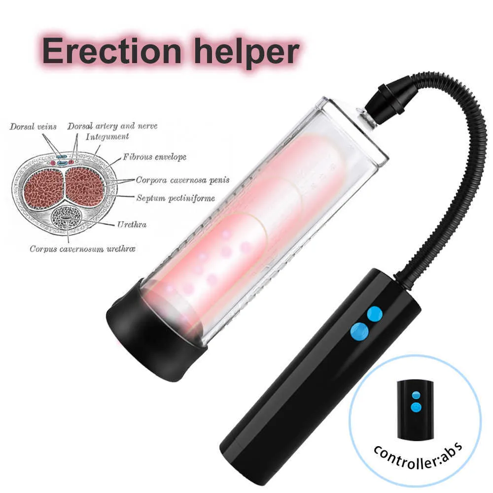 Massage Items Electric Penis Enlarger Vacuum Pump Extender Sexy Toys for Men Gays Male Masturbator Vibrator Penile Erection Training Extend