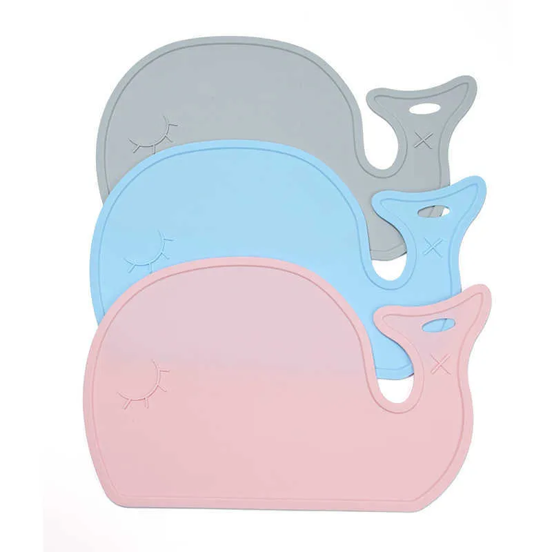 Cartoon Waterproof Silicone Placemat Baby Dinning Table Pads Quality Silica Gel Kids Tableware Mat Large Size BPA Free 211026