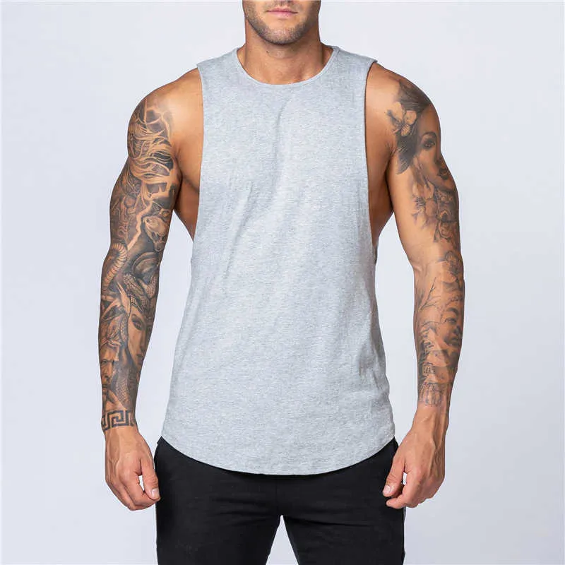 Fitness Singlets Mouwloze Workout Tank Top Mannen Gym Kleding Bodybuilding Musculation Vest Spier Shirt 2106233463