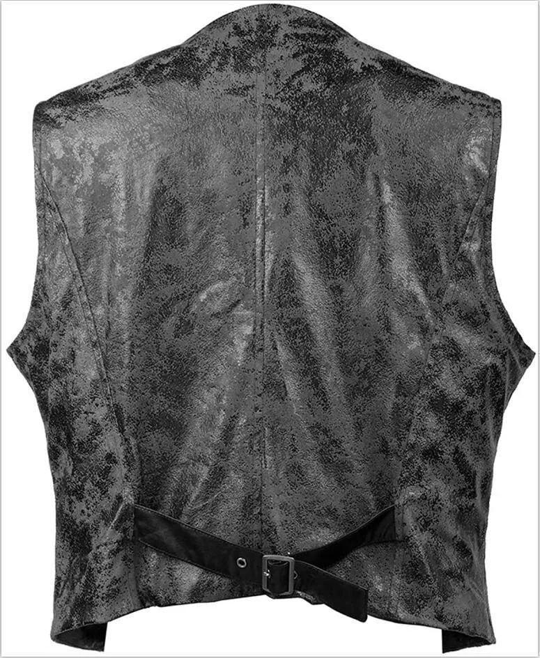 Suede Slim Single Breasted Men Vest Suit Brand Vintage V-Neck Västar Steampunk Casual Retro Waistcoat För Bröllop Gilet 210524