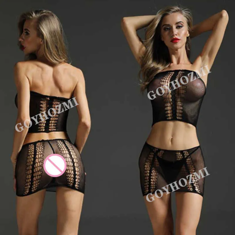 Sexy lingerie sets hot women top and Shorts set black mesh Elastic underwear sex costumes intimates pajamas nightgown slips
