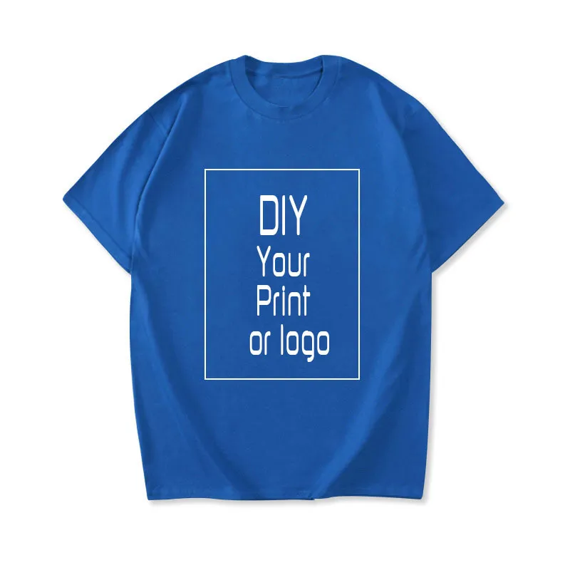 OMSJ 100% bomull DIY Gör din egen T-shirt sommar Casual Short Sleeve Design Märke Bilder Skriv ut Tees Flera Färg Kvinnor 210517